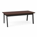 Lesro Newport Coffee Table Metal Frame 20x40in High Pressure Laminate Top, Black, Cocoa Walnut top NP0840